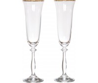 Набор бокалов для шампанского из 2 шт.«анжела» 190 мл. высота 25 см. (кор=24набор.)