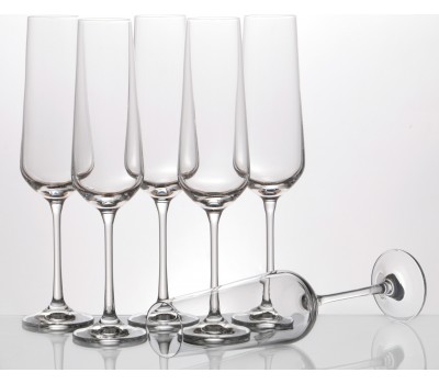 Набор бокалов для шампанского из 6 шт. «сандра» 200 мл. высота 25 см. (кор=8набор.)
