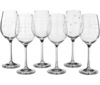 Набор бокалов для вина из 6 шт. «виола микс» 250 мл. высота=21 см. (кор=8набор.)