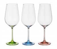 Набор бокалов для вина из 6 шт. «rainbow» 350 мл высота=22 см (кор=8набор.)