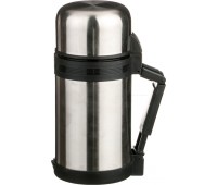Термос agness с широким горлом 1000 мл крышка-чашка, пластиковая чашка, двойная пробка, колба нжс (к