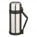 Термос agness с широким горлом 1200 мл крышка-чашка, пластик. чашка, двойная пробка, колба нжс