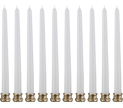 Набор свечей из 10 шт.высота=29 см.белый (кор=9набор.)