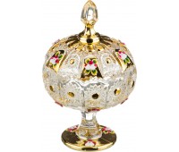 Конфетница с крышкой «lefard gold glass» диаметр=11 см. высота=18,5 см. (кор=18шт.)