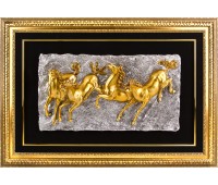 Панно «лошади» золото 85*120 см. (кор=1шт.)