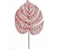 Изделие декоративное «лист» длина=65см. красный (кор=500шт.)