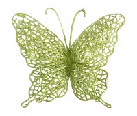 Изделие декоративное «бабочка» на клипсе. длина=14см. салатовый (кор=400шт.)