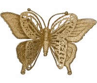 Изделие декоративное «бабочка» на клипсе. длина=17см. золото (кор=400шт.)