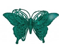 Изделие декоративное «бабочка» на клипсе. длина=17см. аквамарин (кор=400шт.)