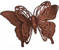 Изделие декоративное «бабочка» на клипсе. длина=17см. шоколад (кор=400шт.)