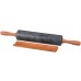 Скалка agness мраморная с деревянными ручками длина=46 см диаметр=6 см (кор=6шт.)