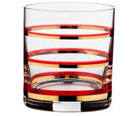 Набор стаканов для виски «wellness» (gold & red) 280 мл.высота=10 см.