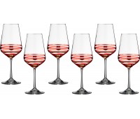 Набор бокалов для вина «wellness» (gold & red) 450 мл.высота=23 см.