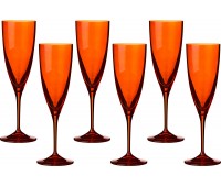 Набор бокалов для шампанского из 6 шт. «kate» 220 мл.высота=23 см. (кор=8набор.)
