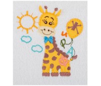 Полотенце махровое «азбука-жираф»,белое,50х90,вышивка