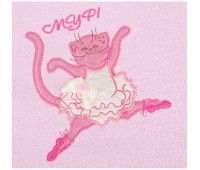 Полотенце махровое «кошка-балерина» 50х90см , 100% хлопок,розовое