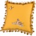 Подушка декоративная « охота» 45х45, жёлтая , вышивка.