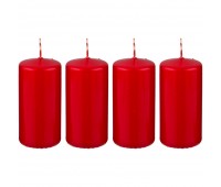 Набор свечей из 4 шт. 10*5 см. красный лакированный (кор=6 наб.)