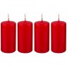 Набор свечей из 4 шт. 10*5 см. красный лакированный (кор=6 наб.)