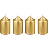Набор свечей из 4 шт. 8*4 см. золотой металлик (кор=6 наб.)