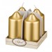 Набор свечей из 4 шт. 8*4 см. золотой металлик (кор=6 наб.)
