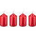 Набор свечей из 4 шт. 8*4 см. красный лакированный (кор=6 наб.)