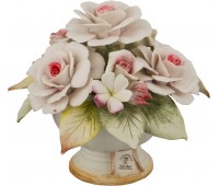 Декоративная корзина с цветами «розы» 15*15*13 см.