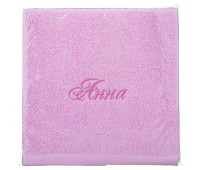 Полотенце махровое «анна» 50*90 см., розовое, 100% хлопок