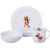 Набор посуды на 1 персону 3 пр. «зверята»: кружка 300мл+тарелка 21,5см + салатник 15см.