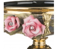 Чаша декоративная «розы» черная высота=23 см.диаметр=33 см. (кор=1шт.)