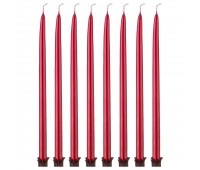 Набор свечей из 8 шт. 23/1 см. металлик красный (кор=3набор.)