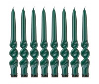 Набор свечей из 8 шт. 23,5/2,2 см. лакированный зеленый (кор=3набор.)