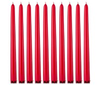 Набор свечей из 10 шт.лакированный красный высота=28