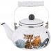 Чайник agness эмалированный, серия озорные коты, 2,5л, подходит для индукцион. плит (кор=8шт.)