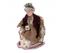 Кукла фарфоровая декоративная «бабушка в кресле» 27*23*33 см. (кор=4шт.)