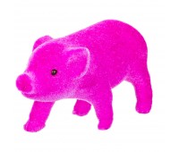 Фигурка декоративная  «бархатная свинка» 9*3 см цвет:фуксия высота=5 см (мал-72 шт./кор=432 шт.)