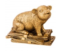 Фигурка «бронзовая свинка с деньгами» 8,3*4,5*6,4 см (мал-4 шт./кор=72 шт.)