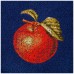 Салфетка махровая «яблоко» 35х35см, 100% хлопок, синий, вышивка