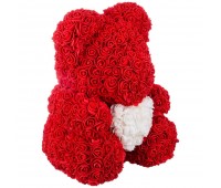 Декоративное изделие«медвежонок из роз с сердцем» 40 см