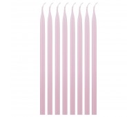 Набор свечей из 8 шт. 23/1 см. лакированный розовый (кор=3набор.)