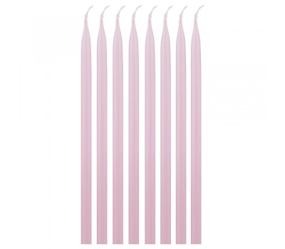 Набор свечей из 8 шт. 23/1 см. лакированный розовый (кор=3набор.)