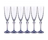 Набор бокалов для шампанского «elisabeth blue smoke» из 6 шт. 200 мл. высота=25,5 см. (кор=8набор.)
