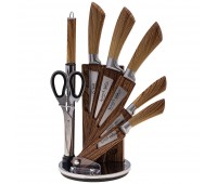 Набор ножей agness с ножницами и мусатом на пластиковой подставке, 8 предметов (кор=6набор.)