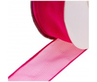 Лента  капроновая с каймой, ярко розовый, ширина=2,5 см, длина=112,5 м (5боб*22,5м)