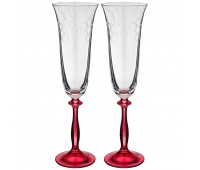 Набор бокалов для шампанского из 2 шт. «love red» 190 мл. высота 25 см