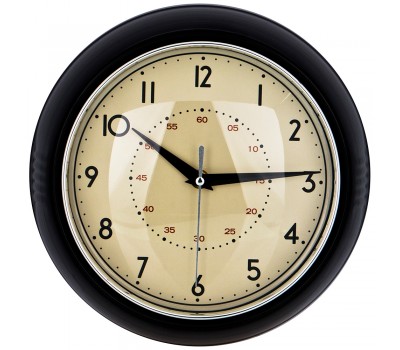 Часы настенные кварцевые «lovely home» диаметр 23 см цвет:черный (кор=6шт.)