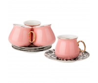 Чайный набор на 4пер. 8пр. 220мл, розовый (кор=6наб.)