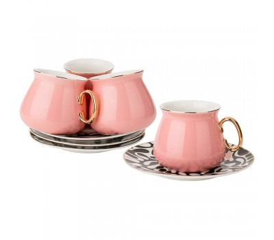 Чайный набор на 4пер. 8пр. 220мл, розовый (кор=6наб.)