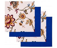 Комплект салфеток из 4-х шт « восточные цветы» 40х40см , 100% хб, кремовая+синяя