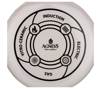 Сотейник agness эмалированный со стекл. крышкой и антипригар. "мраморным" покрытием, 28см / 4,5л